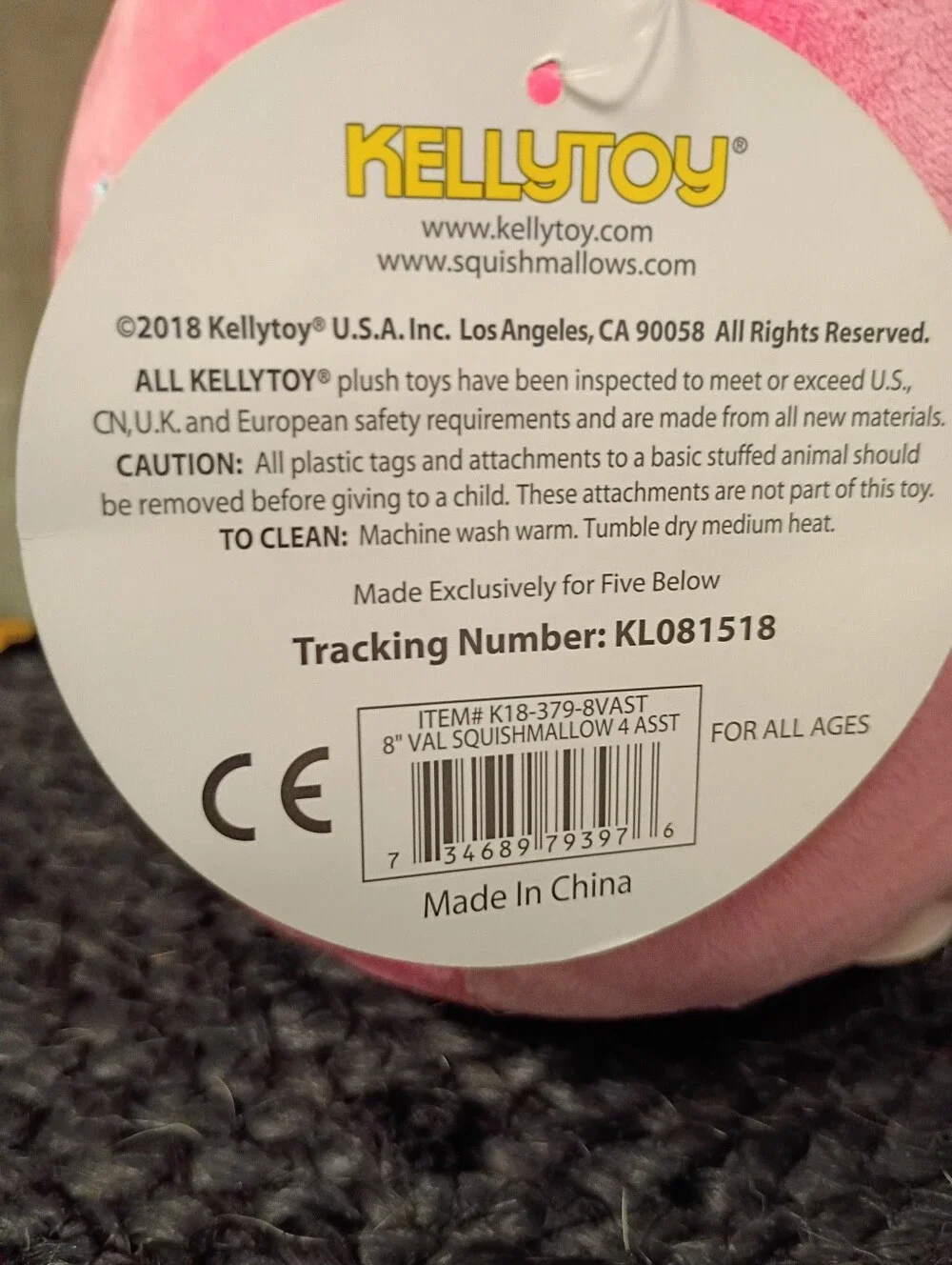 NWT Original Squishmallow Valentine Squad Kyla The Pink Elephant Size 8